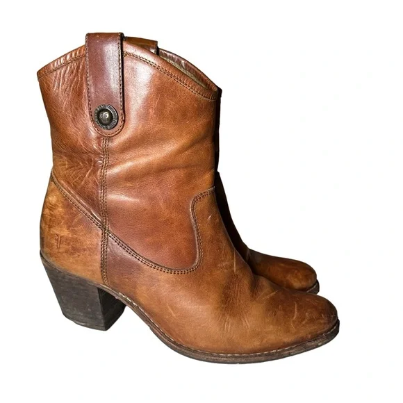 Frye Jackie Button Leather Ankle Boots Size 7.5 - Picture 11 of 16